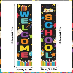 Welcome back to school banners classroom bulletin board decoration hanging posters 2pcs