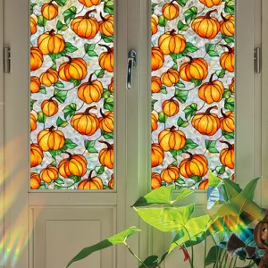 Halloween pumpkin window sticker static cling glass film for holiday home decor