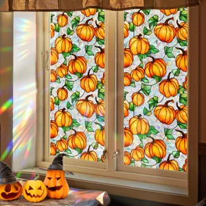 Halloween window sticker pumpkin glass film static decorative film for holiday party home