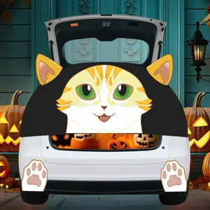 Halloween Kat Kofferbak Auto Sticker PVC Stof Leuke Dier Decoratie Voor Feest