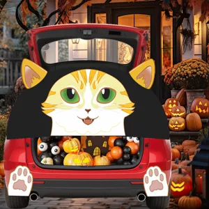 Halloween kat autokoffer sticker PVC stof vakantie decoratie decal voor auto achterklep