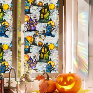 Halloween window film static glass sticker decorative haunted house pumpkin design home decor