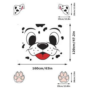 Autokofferbak sticker met dalmatische hond gezicht PVC garage deur decoratie decal.