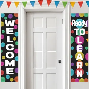 Back to school door banner decoration welcome ready to learn classroom hanging sign decor