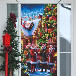 Weihnachts-Türbanner Dekoration Weihnachtsmann Urlaubs-Hängeschild für Party Deko