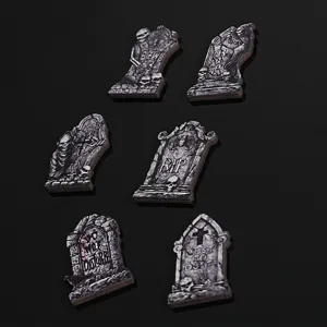 Halloween wooden fridge magnet set spooky tombstone skull kitchen home holiday decor gifts