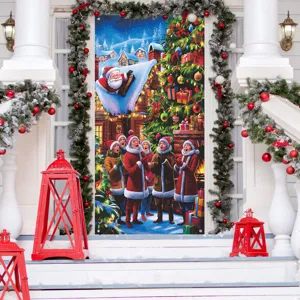 Weihnachts-Türbanner hängende Dekoration festlicher Weihnachtsmann Veranda Schild outdoor