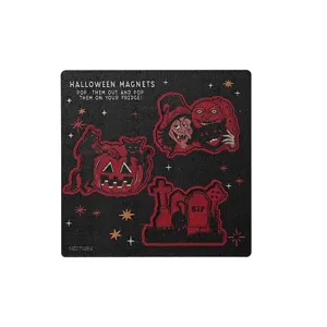 Halloween Wooden Magnetic Fridge Stickers Retro Pumpkin Cat Decor for Home Kitchen