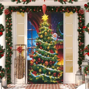 Weihnachten Türbanner Feiertag Dekoration hängende Flagge für Haustür Veranda Party Deko