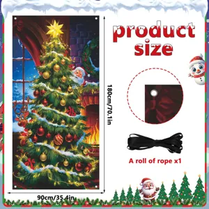Festliches Weihnachtstürbanner mit Aufhängekordel, perfekte Dekoration für Zuhause und Feiern.