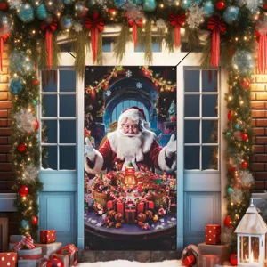 Weihnachtstür Banner Dekoration mit Weihnachtsmann, festliche Hängende Flagge für Zuhause.