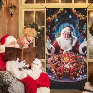 Weihnachten Tür Banner Weihnachtsmann Hängend Dekoration Festlich Party Deko Zubehör