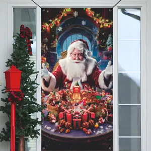 Weihnachtstür Banner Feiertag hängende Dekoration Weihnachtsmann festliche Party Flagge