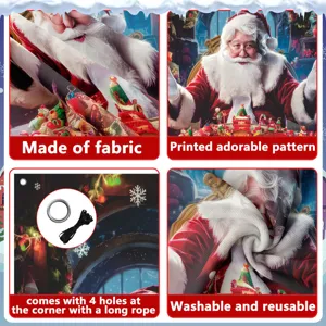 Weihnachtsbanner Dekoration mit Weihnachtsmann Muster, langlebiger Stoff mit Seilen.