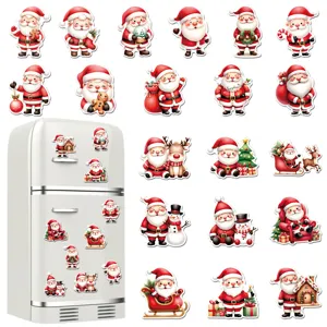 Christmas Refrigerator Magnets Santa Claus Snowman Soft Magnetic Stickers Holiday Home Kitchen Decor Fridge Decals