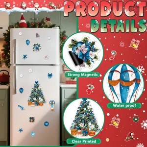 Christmas refrigerator magnets set, waterproof decorative magnetic stickers for kitchen decor.