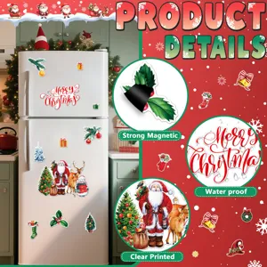 Christmas refrigerator magnets waterproof strong magnetic Santa Claus dishwasher decor stickers