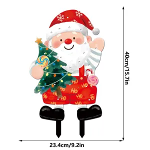 Christmas Santa Claus garden stake yard decoration waterproof outdoor holiday sign props