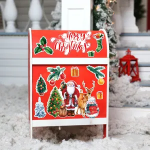 Christmas Magnetic Refrigerator Cover Santa Snowman Dishwasher Magnet Holiday Decor