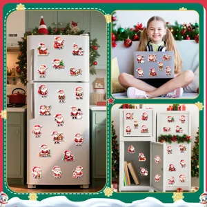 Christmas refrigerator magnets cute Santa Claus stickers for home kitchen holiday decor