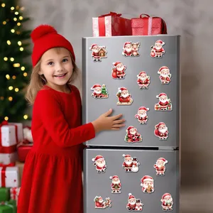 Christmas refrigerator magnets cute Santa Claus soft magnetic stickers for holiday home decor