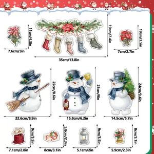 Christmas refrigerator magnets set cute snowman santa dishwasher stickers decor specs