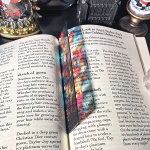 Transparent acrylic stained glass bookmark for books, 1mm thin student stationery gift art.