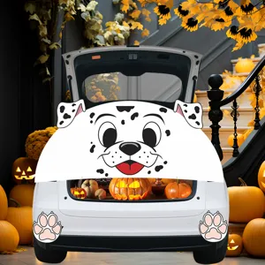Halloween kofferbak decoratie schattige dalmatiër puppy gezicht sticker PVC stof feest