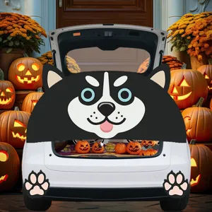 Halloween kat auto kofferbak decoratie PVC stof sticker set voor leuke feestdagen.