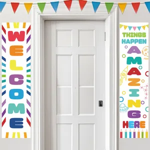 Back to school classroom door banners hanging decoration colorful school party decor supplies
