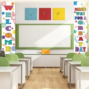 Back to school classroom banners set decorative vertical porch signs for school bulletin board
