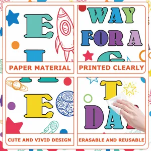 Erasable classroom bulletin board letters detail, colorful paper material, clear printing.