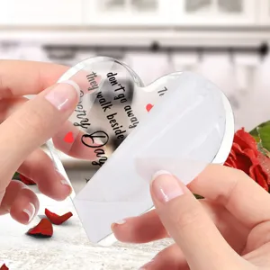 Transparant acryl hart ornament Valentijnsdag cadeau bureau decoratie sentimentele tekst