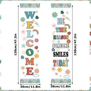 Back to school classroom decorative banners bulletin board welcome inspirational posters 120cm