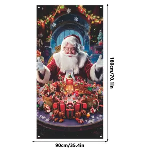Weihnachten Tür Banner Weihnachtsmann Hängende Dekoration 180x90cm Festliche Party Deko