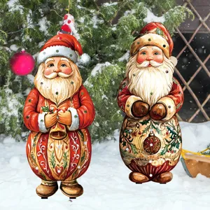 Vintage Christmas Santa Claus yard stakes outdoor light-up garden decorations holiday decor.