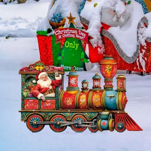 Christmas train yard stake decorative garden plug-in festive outdoor holiday lawn sign decoration