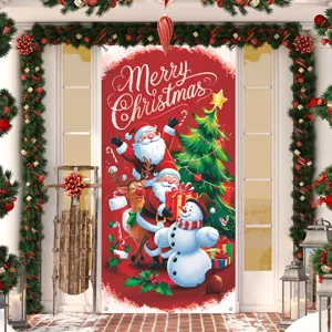 Weihnachtstür Banner Dekoration Santa Schneemann Hängebanner für die Feier Party