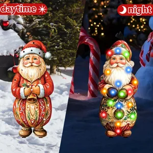 Christmas Santa garden stake glowing yard decoration LED holiday outdoor lawn ornament