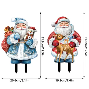 Christmas garden stakes Santa Claus yard signs waterproof outdoor holiday decoration props