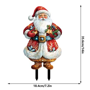 Christmas Santa Claus Garden Stake Luminous Yard Decor Outdoor Holiday Sign Prop