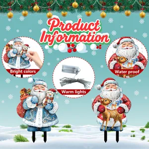 Christmas garden stake lights decorative Santa Claus snowman waterproof warm LED holiday yard decor