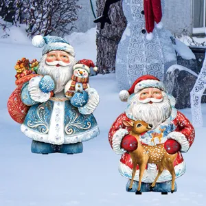 Christmas Garden Stake Light Outdoor Yard Decoration Santa Claus and Snowman Decor Props