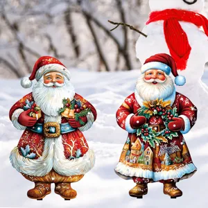 Christmas garden stake yard decoration, luminous Santa Claus outdoor holiday yard decor.