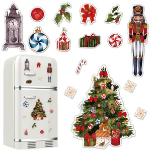 Christmas refrigerator magnets set, decorative magnetic stickers for kitchen fridge and dishwasher.
