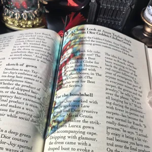 Clear acrylic bookmark with red tassel transparent book marker student stationery reading gift