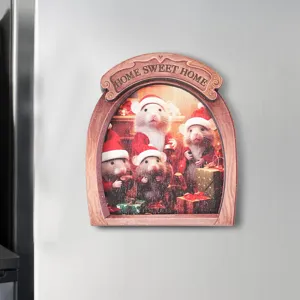 Wooden Christmas Mouse Fridge Magnet 3D Cute Animal Refrigerator Sticker Home Decor Gift