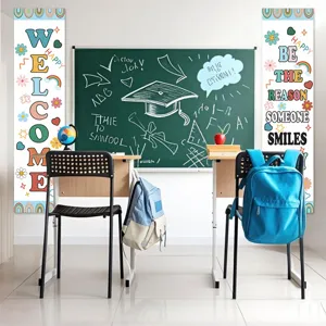 Back to school classroom decorative hanging banners colorful welcome posters for bulletin board