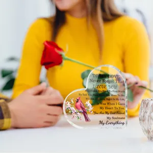 Hart acryl plaque romantisch cadeau bureau decoratie valentijnsdag liefde ornament