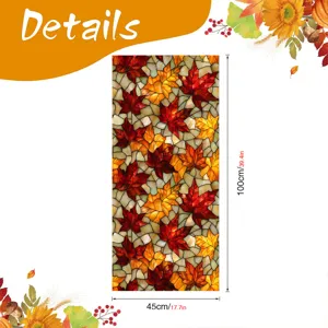 Autumn maple leaf stained glass window film privacy sticker decorative 45x100cm
